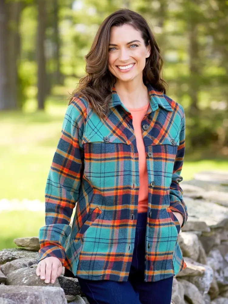 Women's Plaid Flannel Shirt Jacket