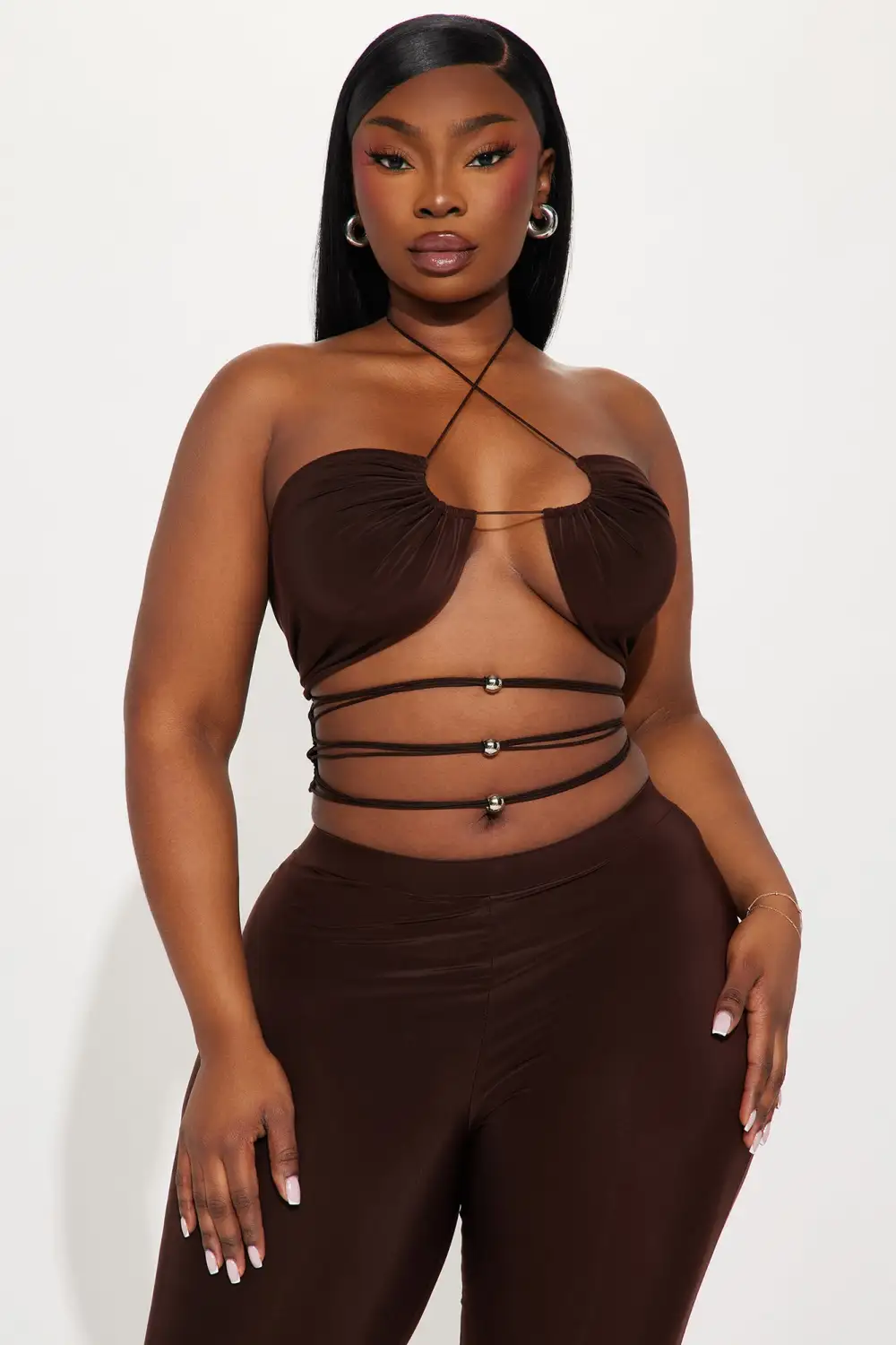 Sassy Mood Pant Set - Brown