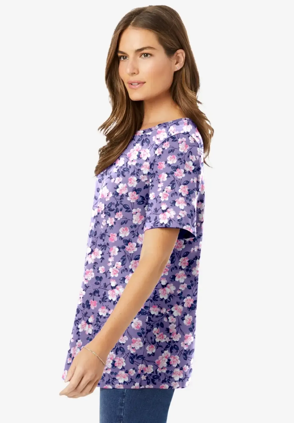 Perfect Printed Short-Sleeve Crewneck Tee