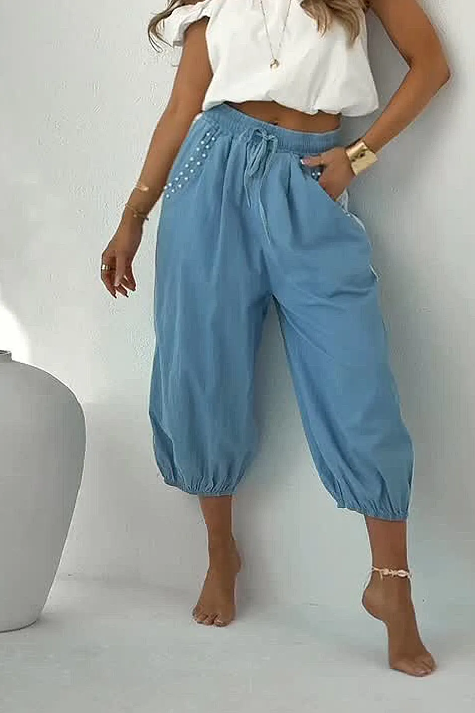 Women'S Comfortable Casual Lace Patchwork Trousers