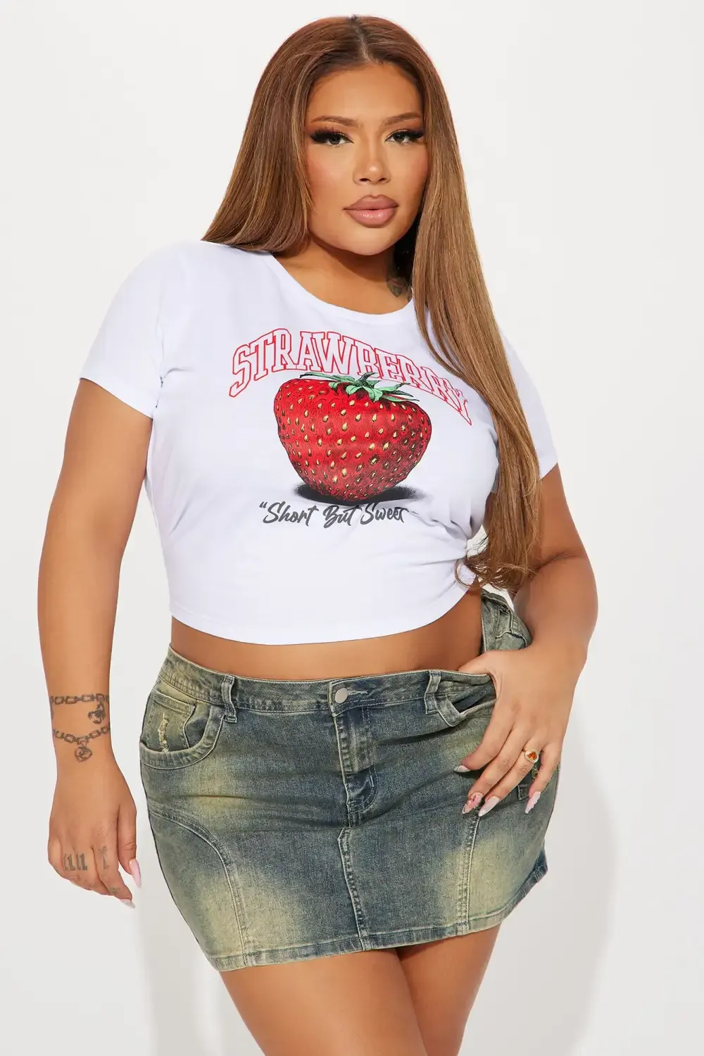Short But Sweet Strawberries Tee - White