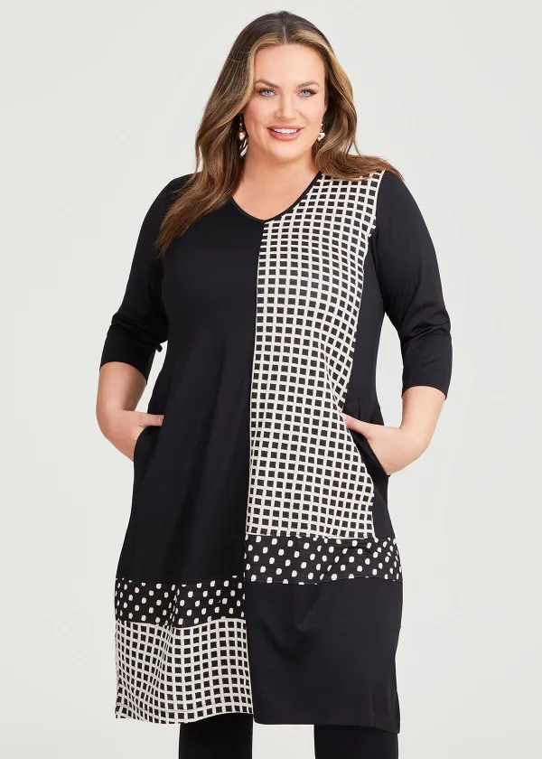 Spliced Jacquard Dress
