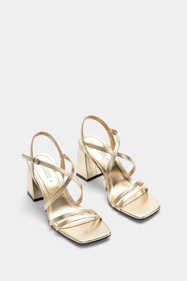 Sandalias tacón tira cruzada