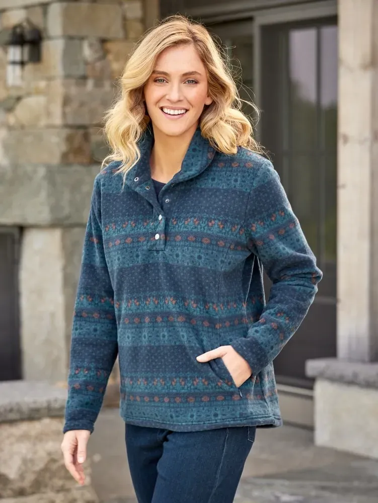 Women's Super-Soft Fleece Pullover With Shawl Collar