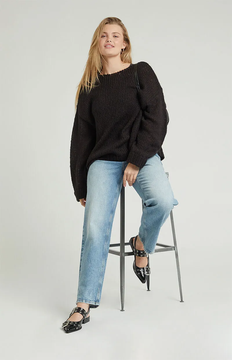 PacSun Jordyn Stretch Low Rise Straight Leg Jeans Medium Indigo
