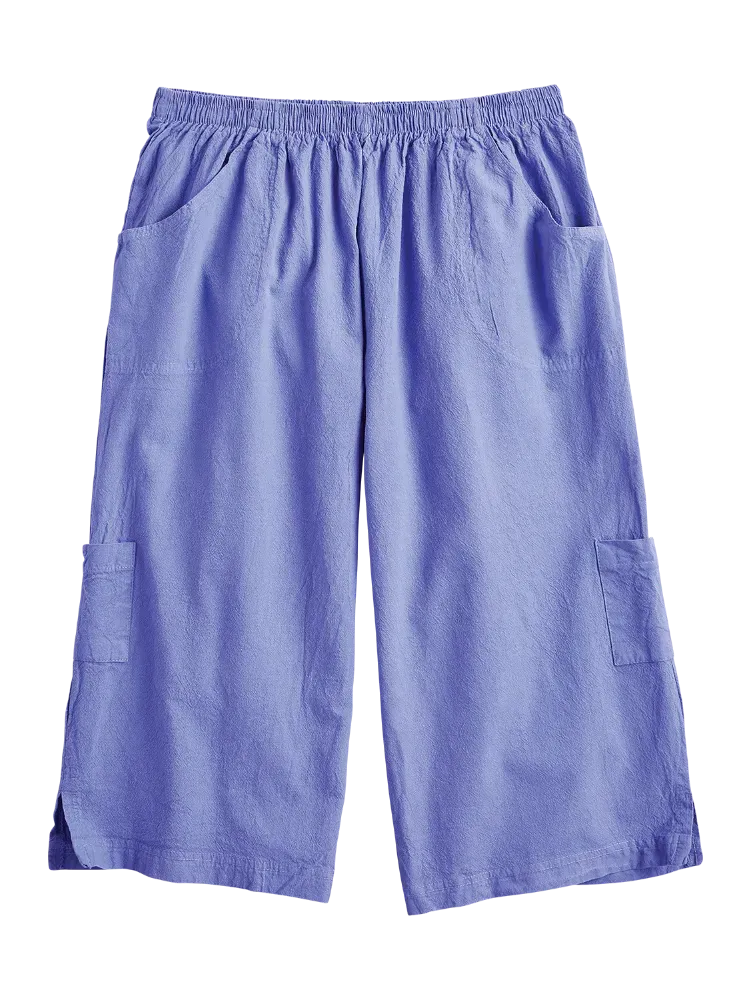 Women's Crinkle Cotton Bermuda Shorts