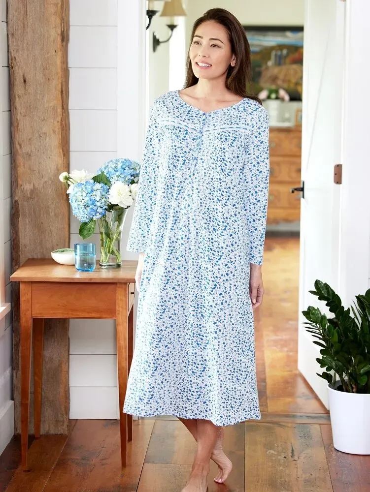Floral Print Knit Nightgown