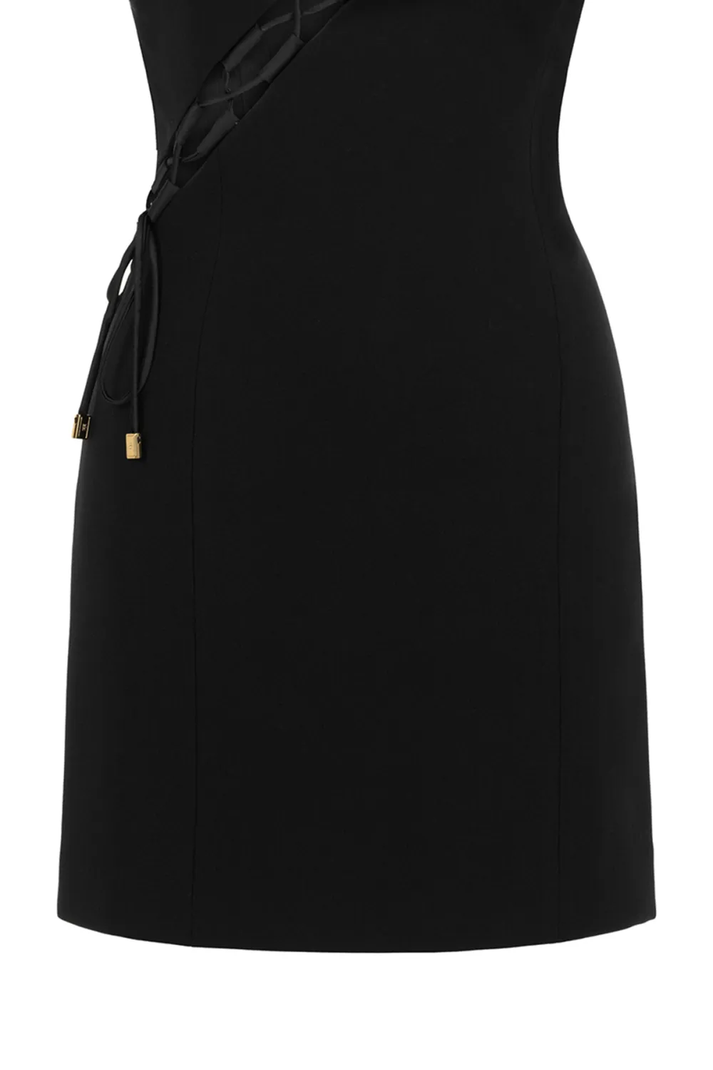 Halter Neck Mini Dress-Black
