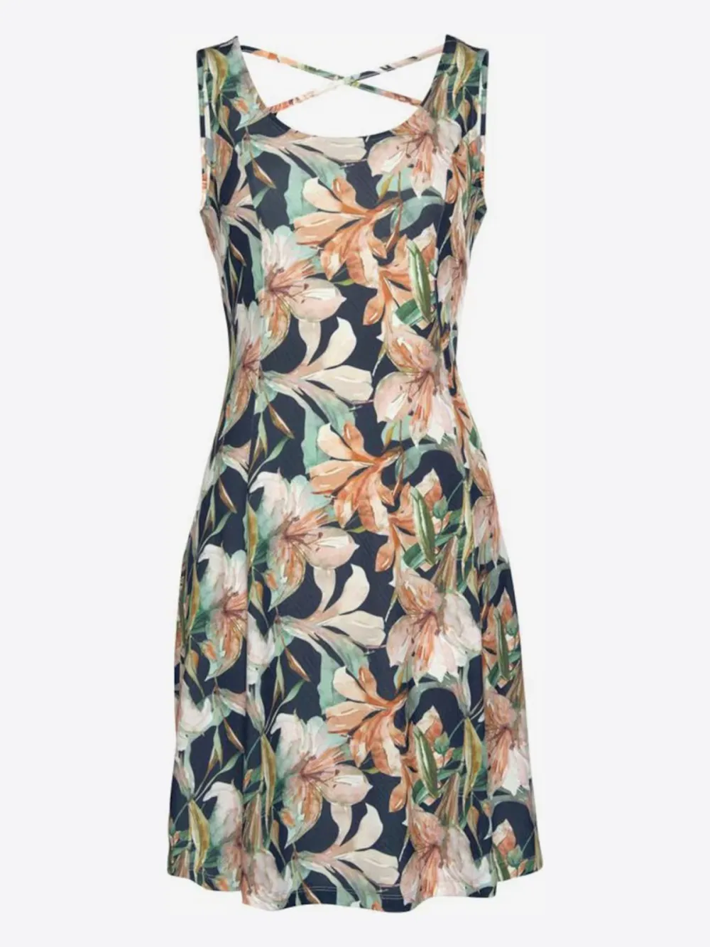 Navy Casual Style Sleeveless Dress