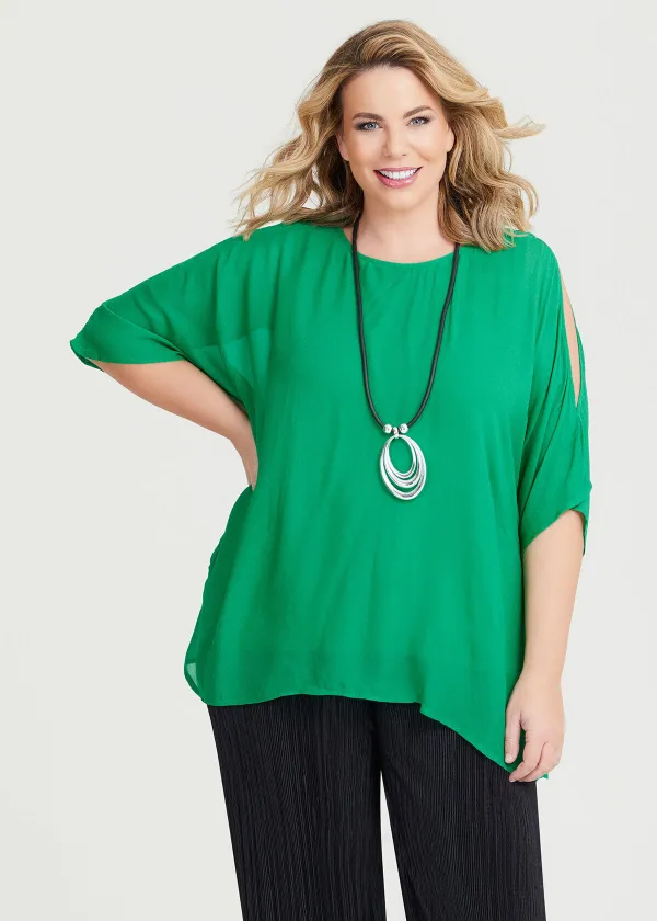 Cold Shoulder Overlay Tube Top