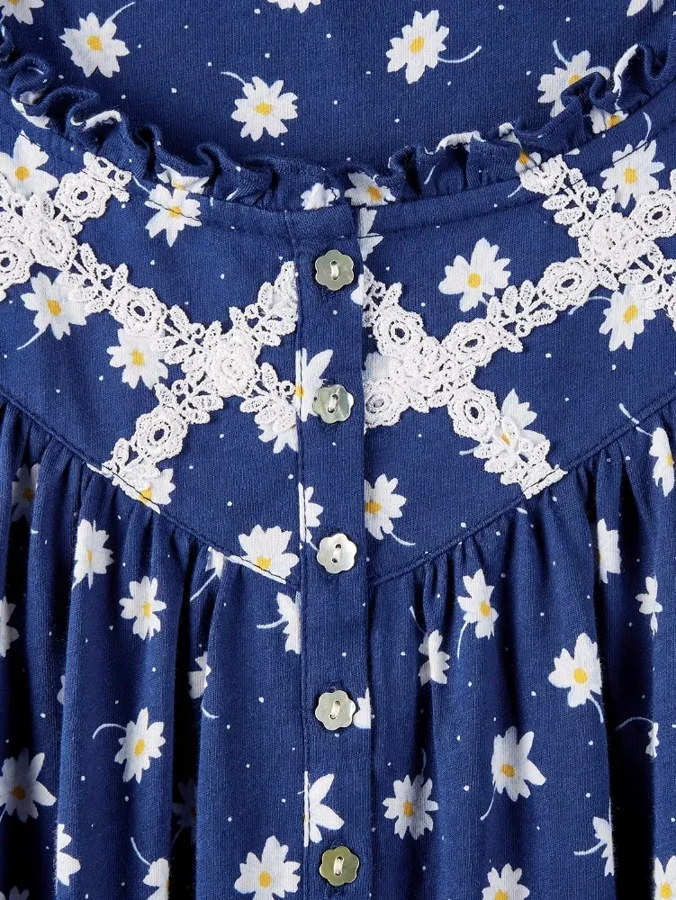 Lanz Daisy Delight Cotton Knit Pajama Set