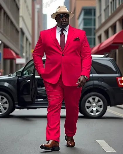 Men'S Big And Tall Solid Color Blazer Trousers Suit