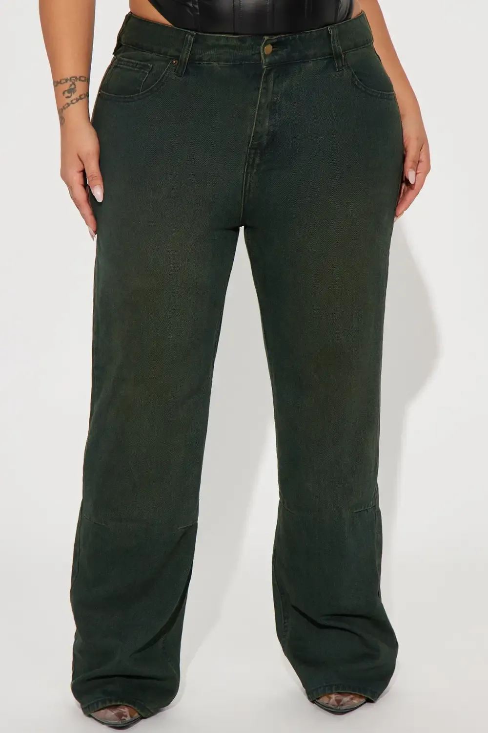 Most Delightful Baggy Jeans - Olive