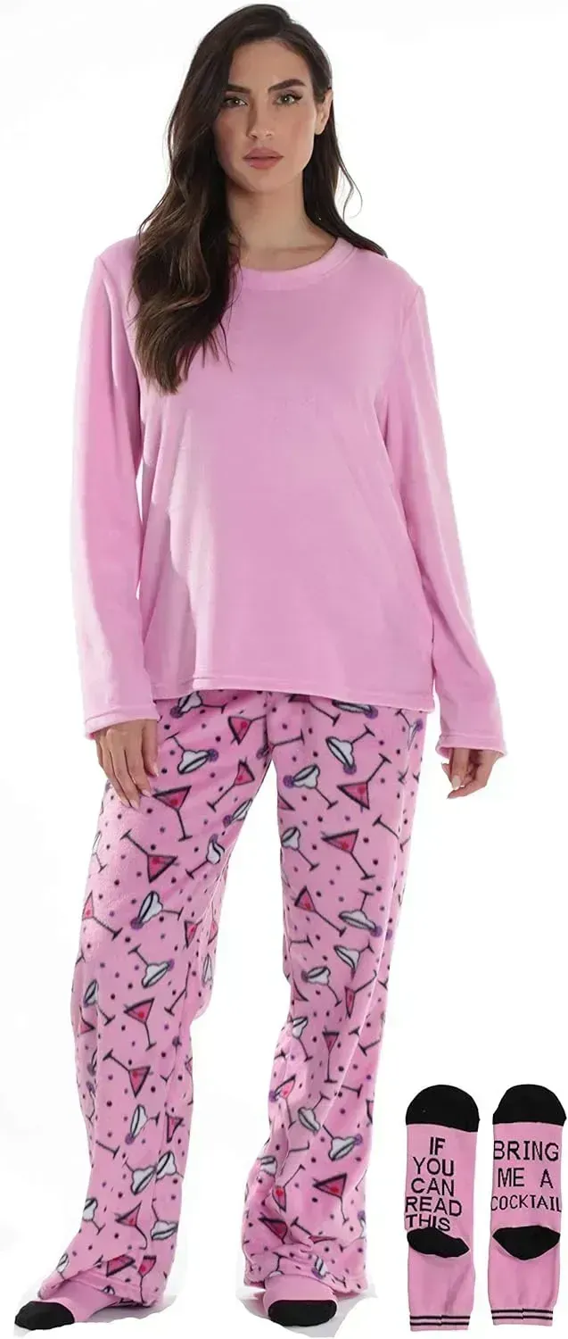 Women’s Pajama Pant Set - Nightgown with Matching Socks