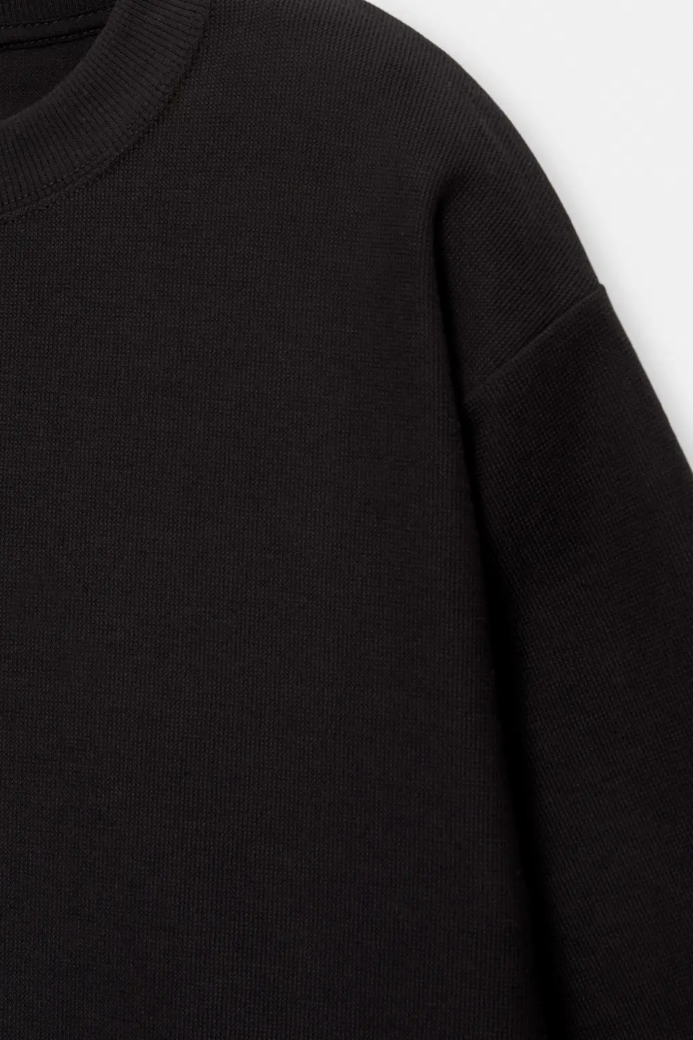 Textured short sleeve sweatshirt