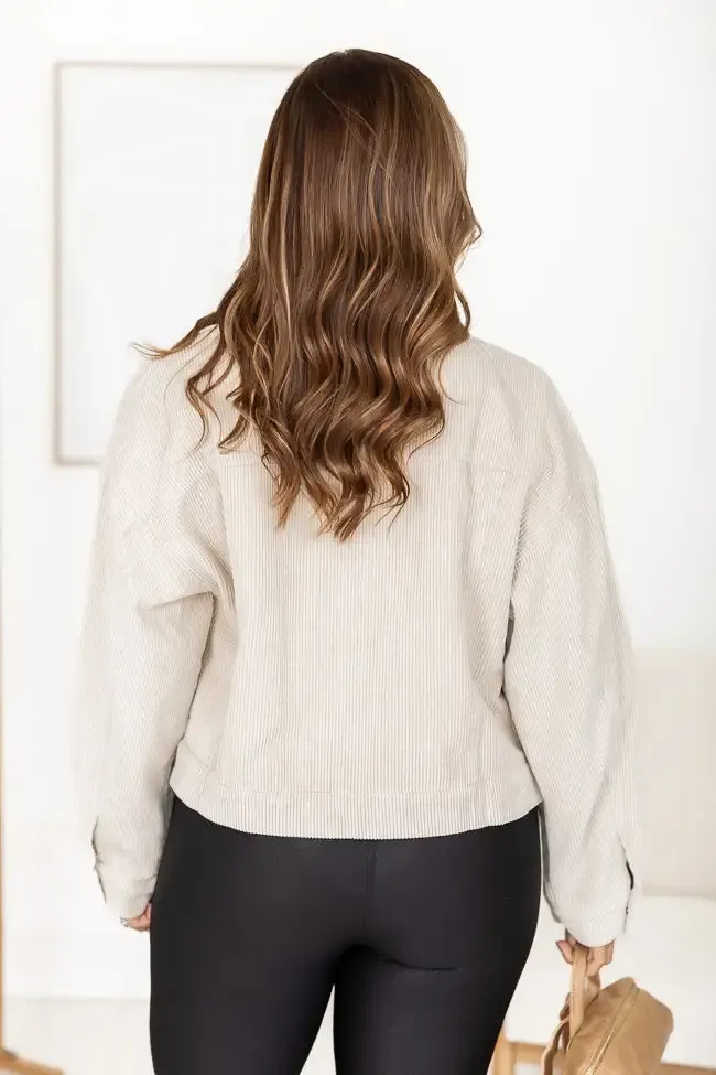 Need A Reason Stone Corded Raw Hem Jacket