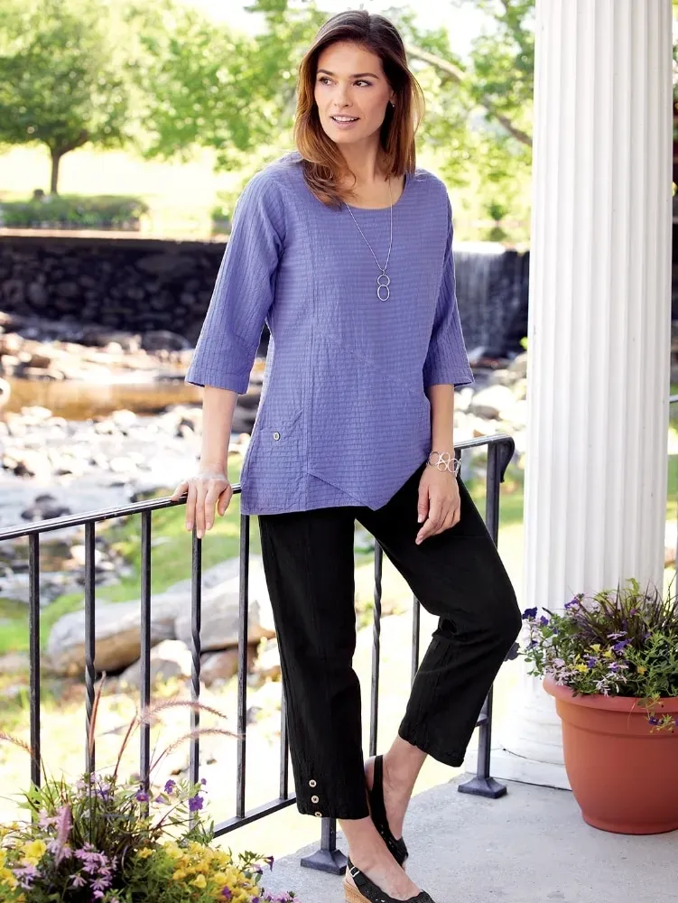 Women's Crinkle Cotton Ankle-Length Pants