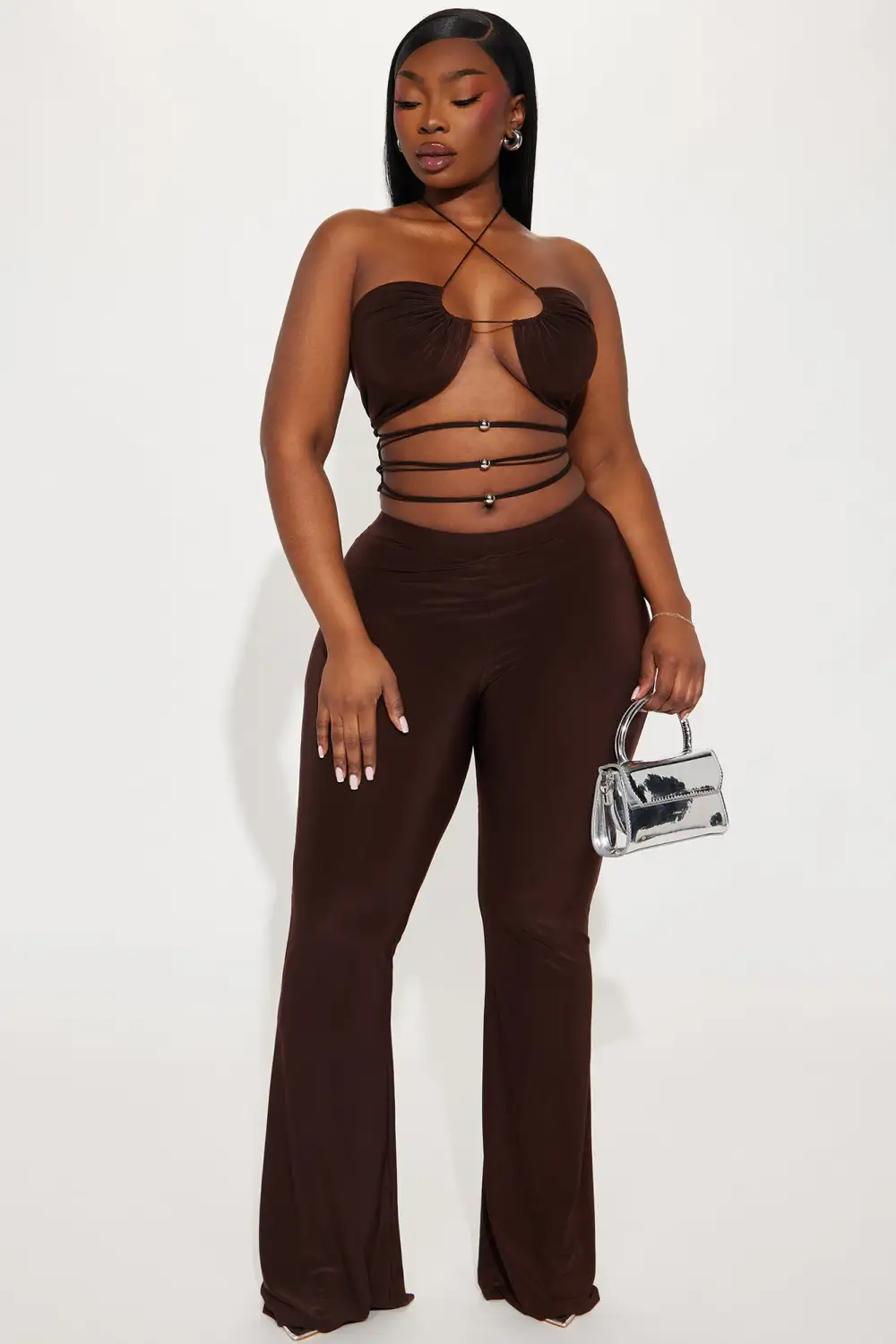 Sassy Mood Pant Set - Brown