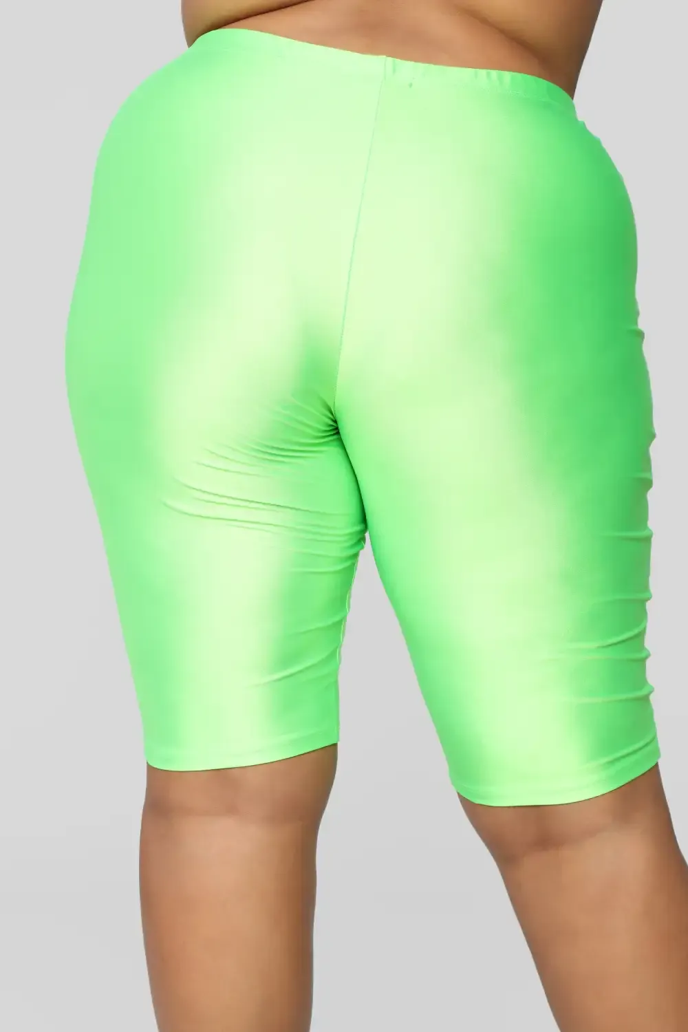 Curves For Days Biker Shorts - Neon Green