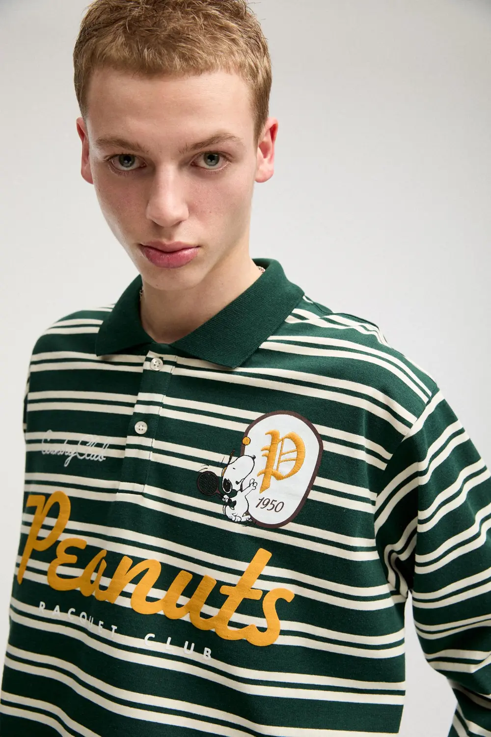 Striped Peanuts polo shirt