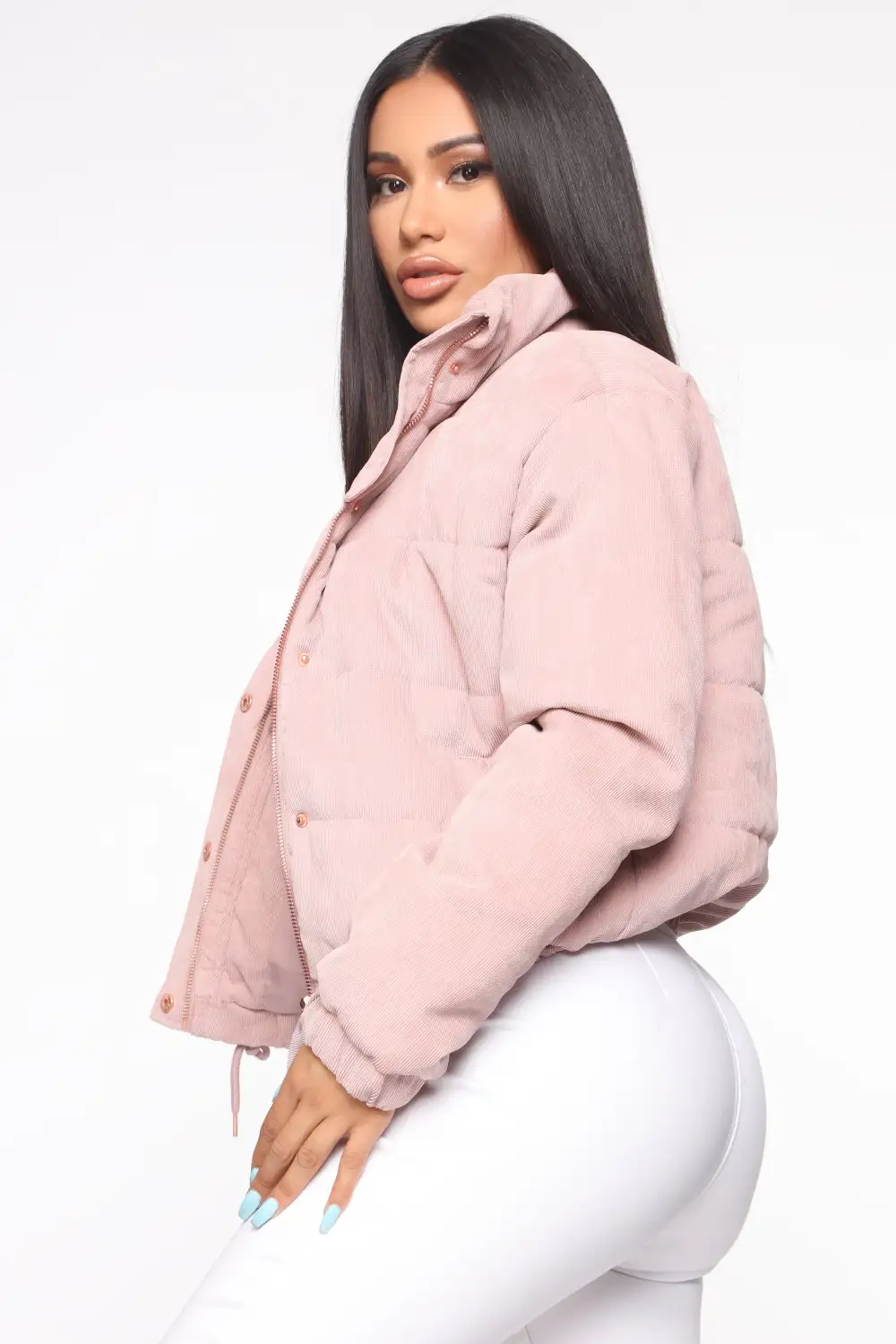 Cover Your Tracks Puffer Jacket - Mauve