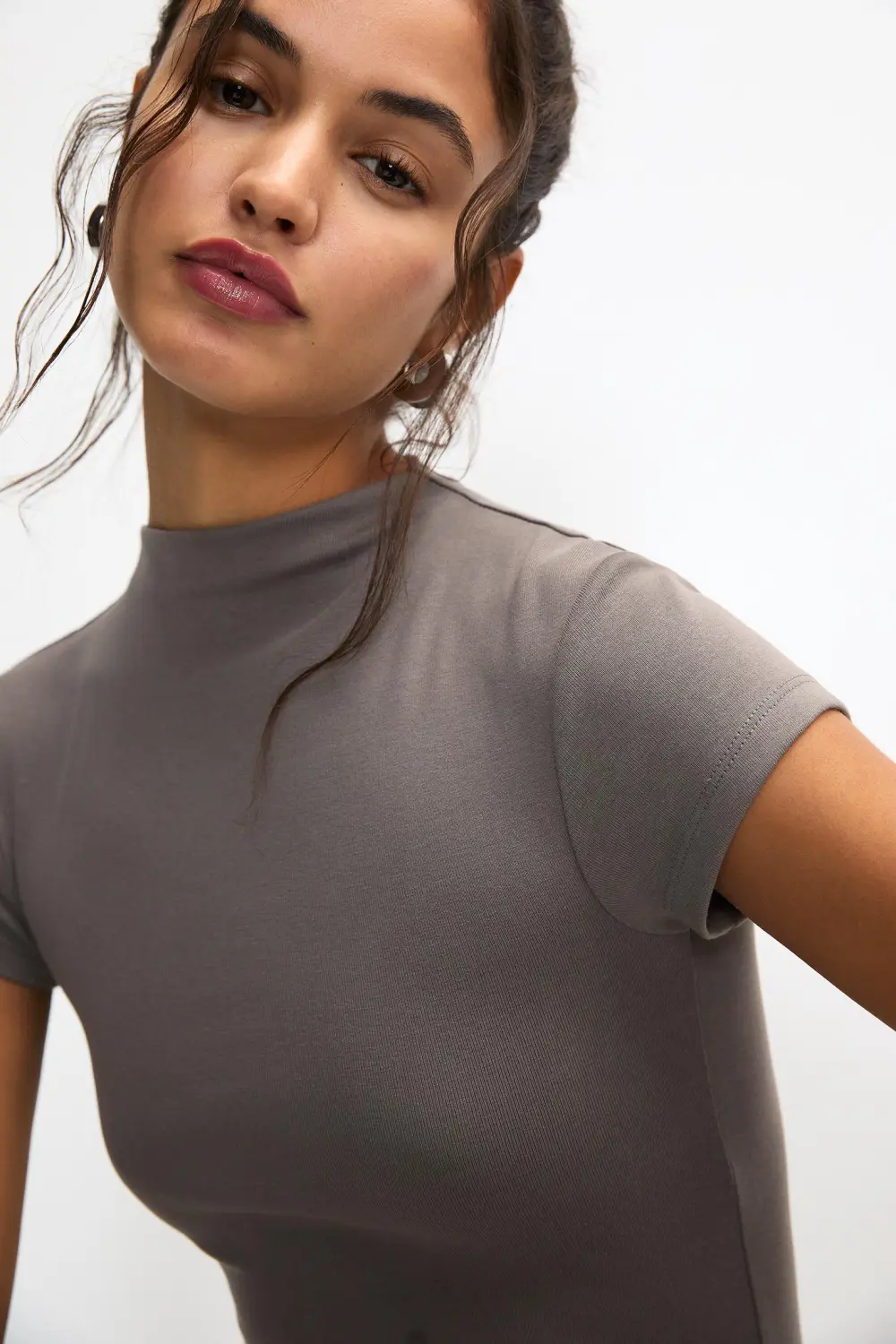 Vestido midi cuello perkins