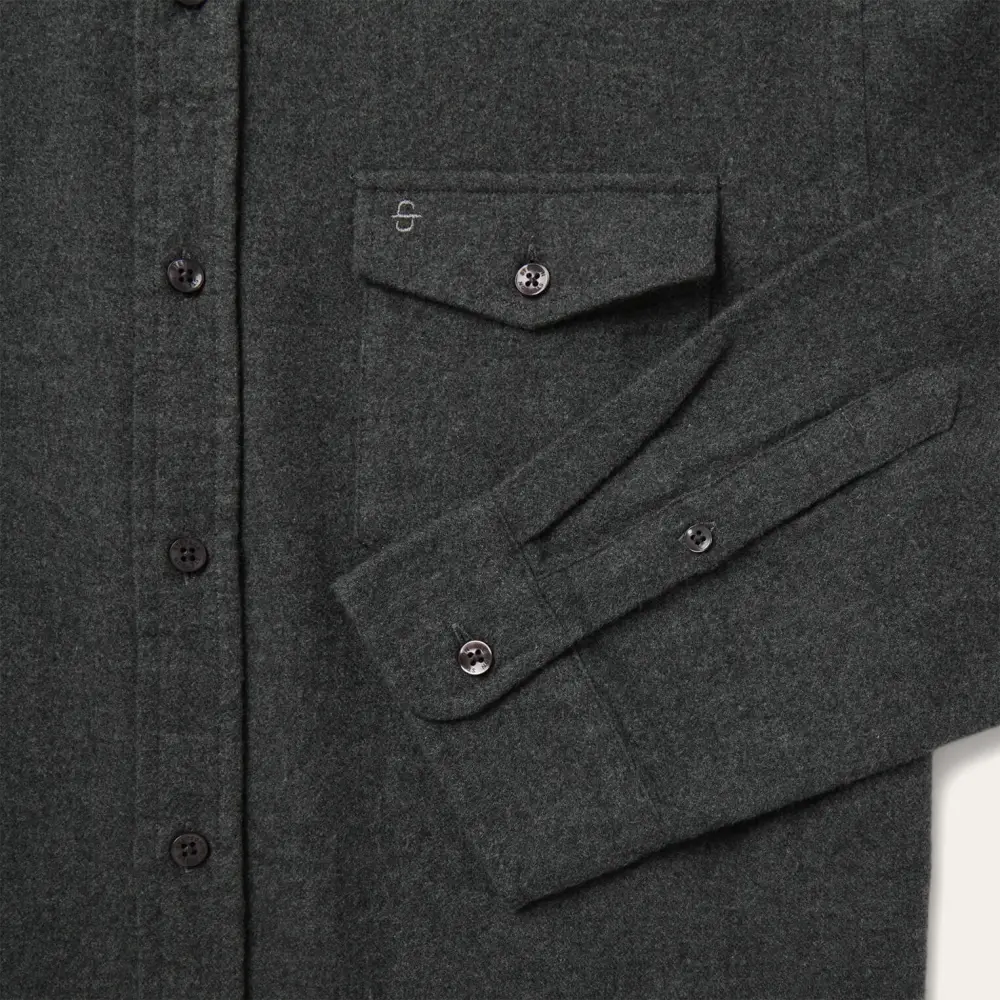 Heathered Flannel Button-Down Shirt