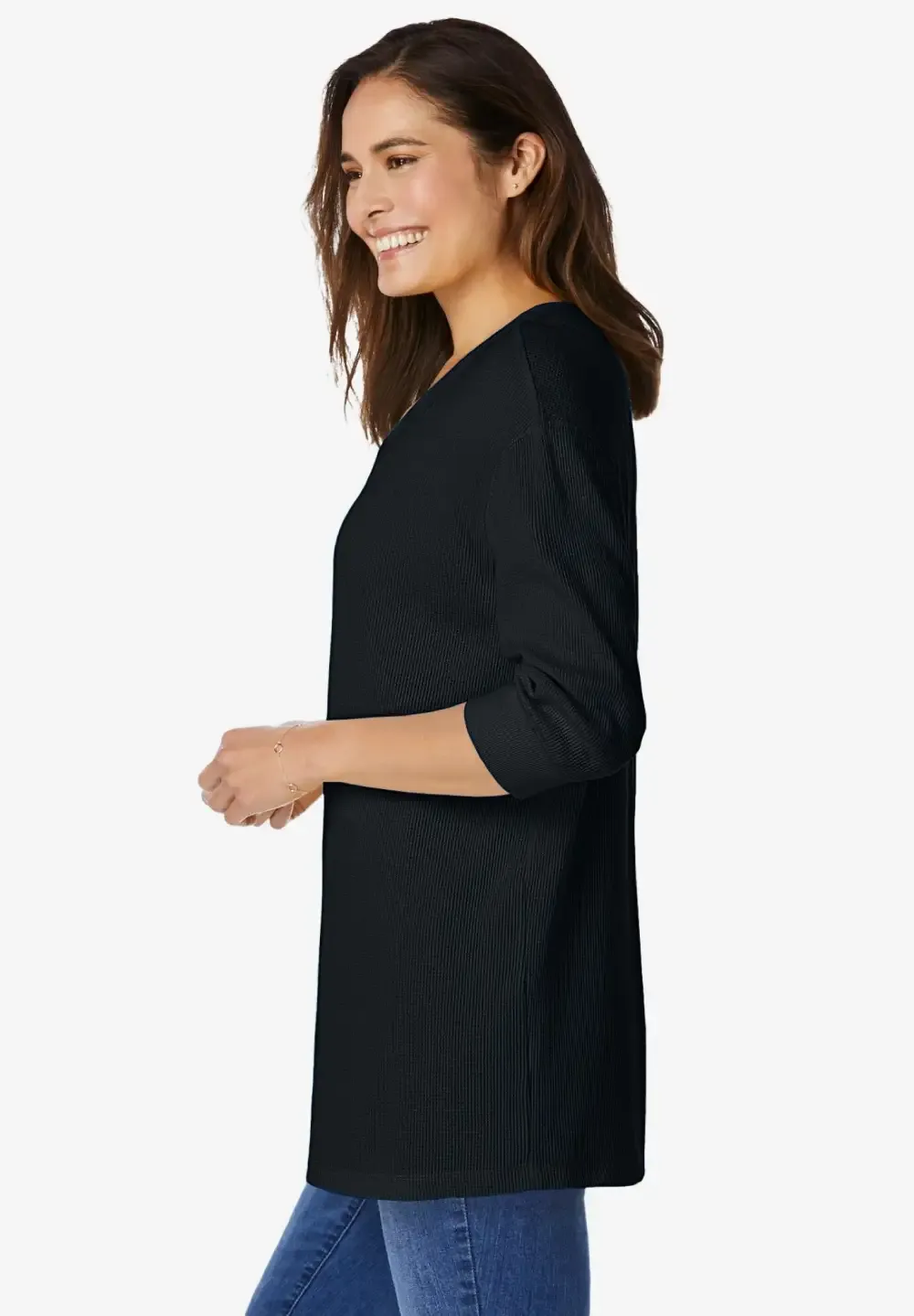 Three-Quarter Sleeve Thermal Sweatshirt