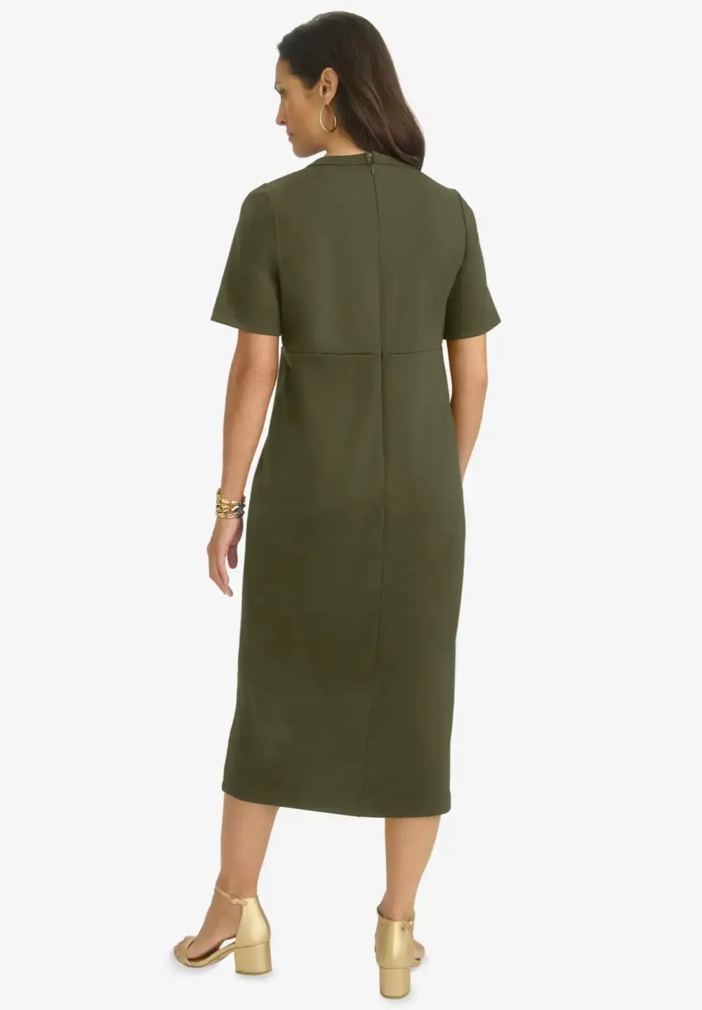Side Button Midi Dress