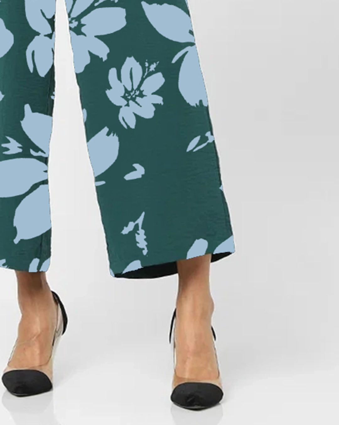 Emerald Green Off Shoulder Floral Print Jumpsuit
