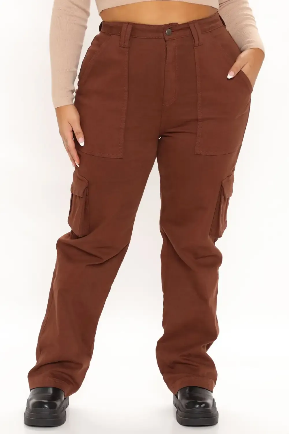 Smooth Talker Cargo Boyfriend Jeans - Chocolate