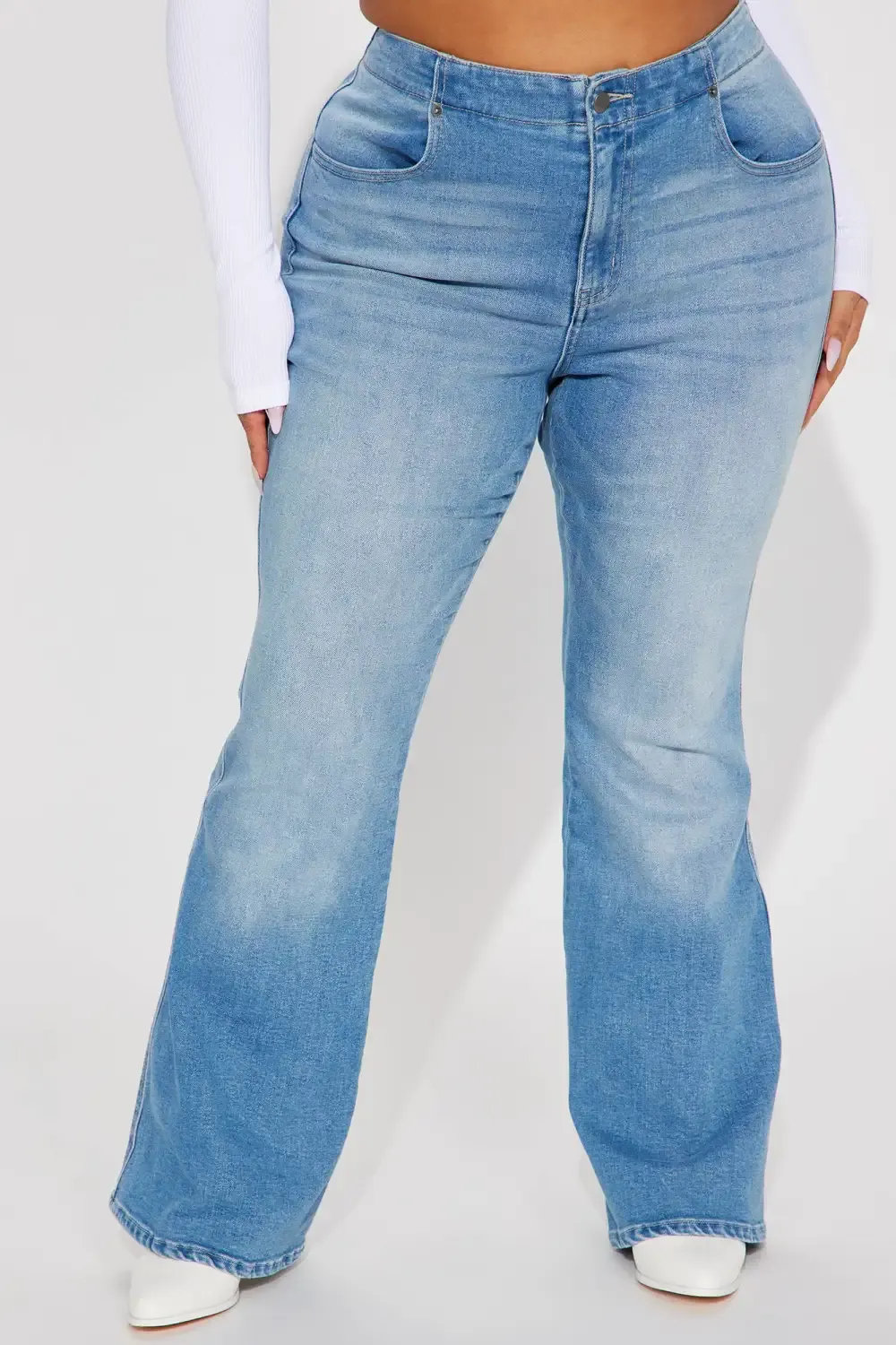 Houston Lace Up Bootcut Jean - Medium Wash