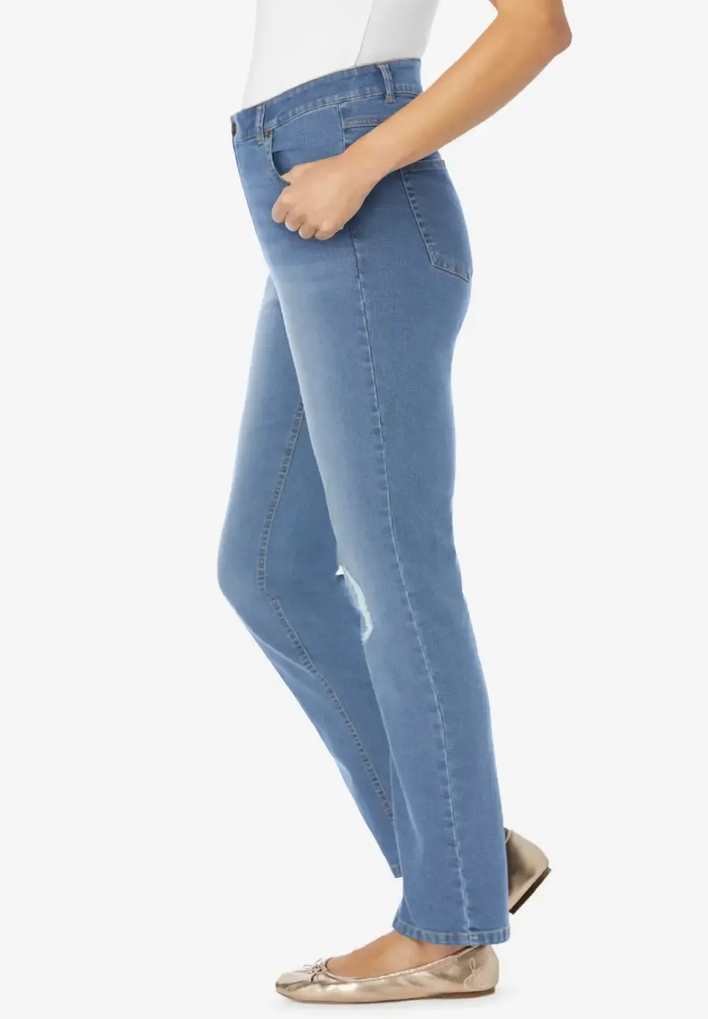 Straight-Leg Stretch Denim Jean