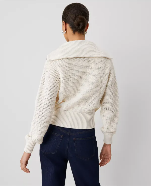 Weekend Collection Open-Stitch Bomber Jacket
