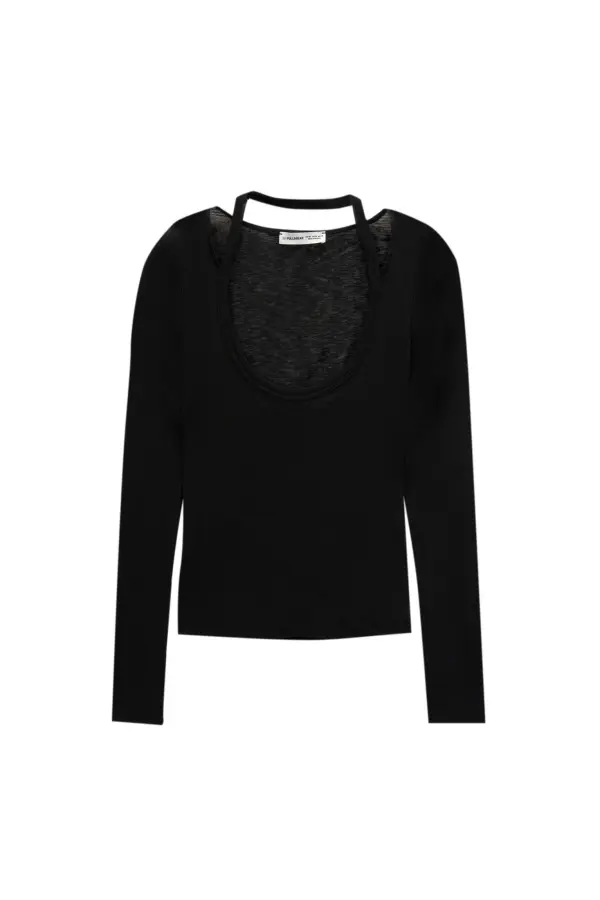 Double long sleeve strappy top
