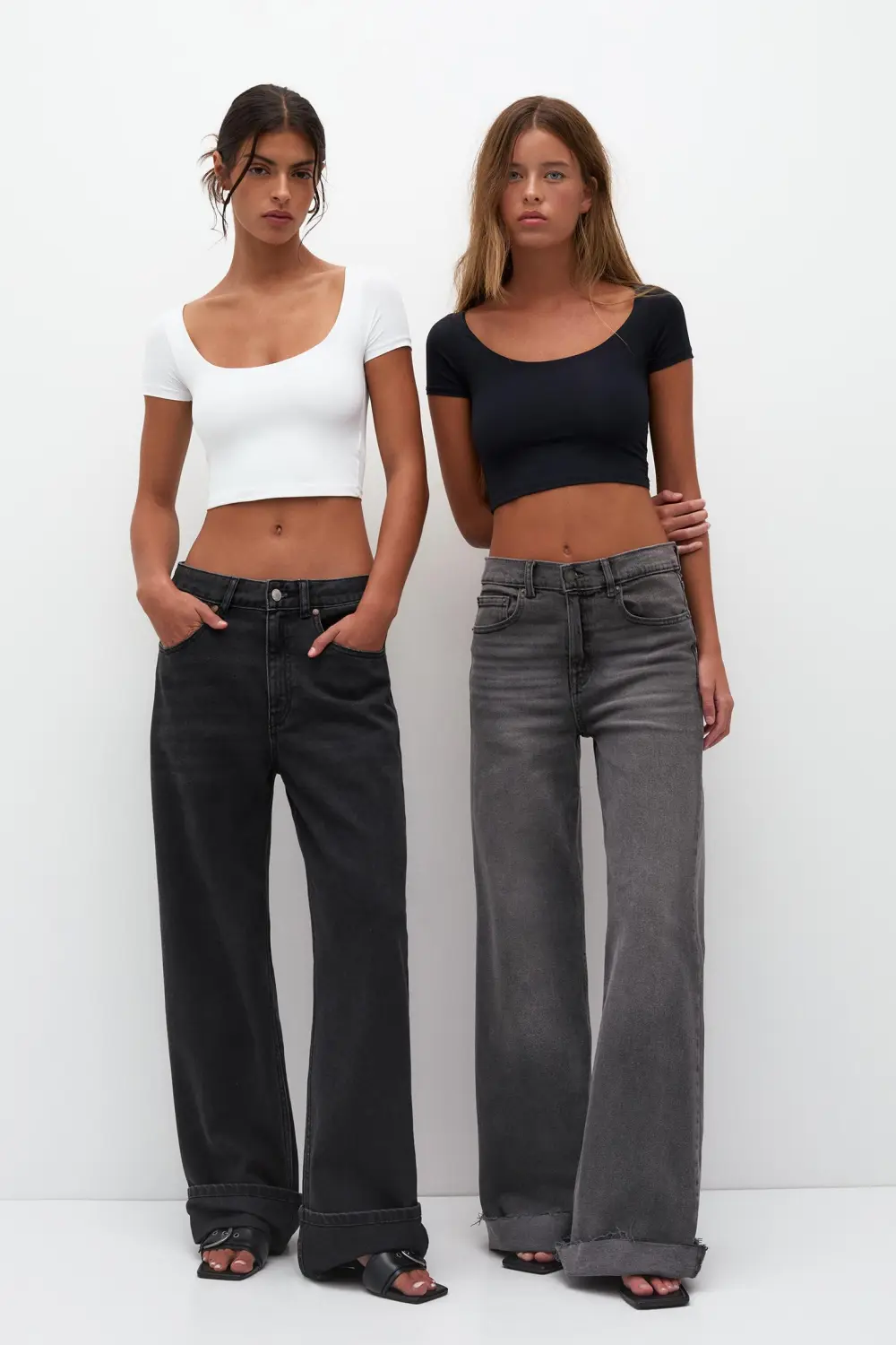 2-pack of cropped polyamide T-shirts