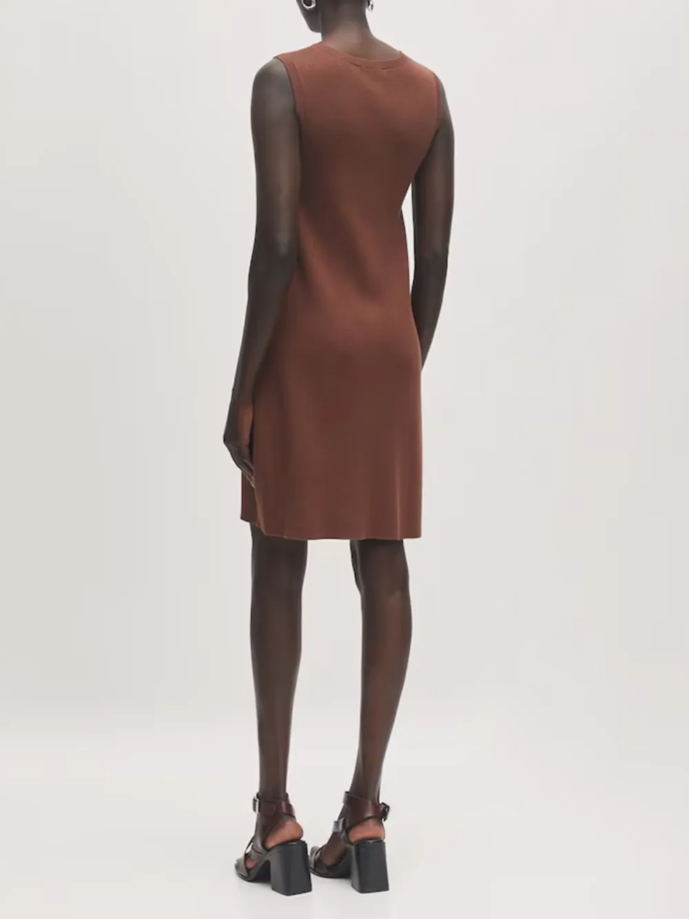 Brown Casual Style Sleeveless Dress