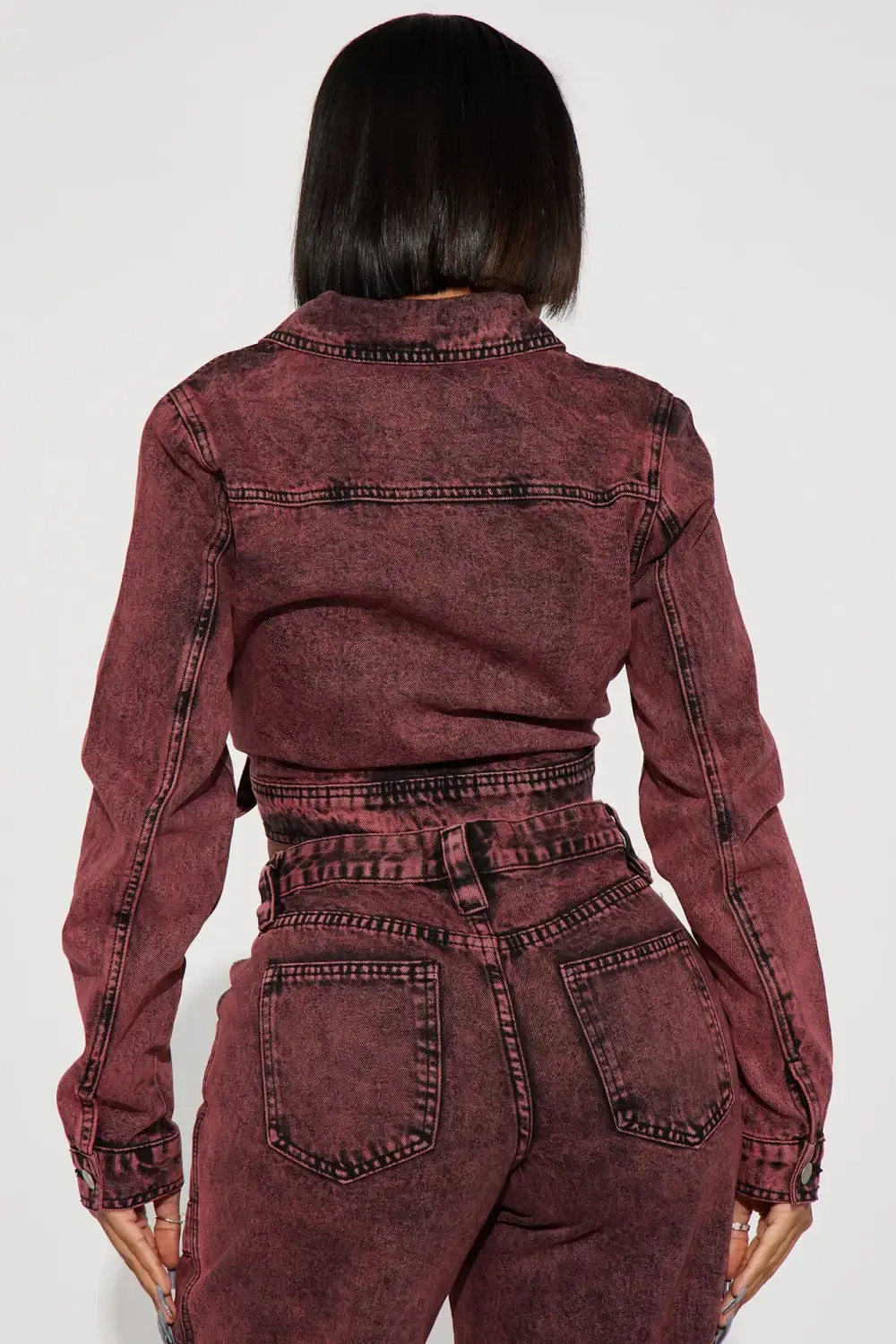 Monaco Cargo Utility Denim Jacket - Red
