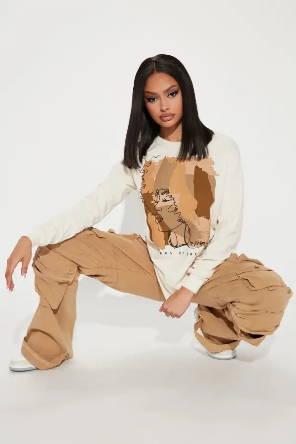 Shades Of Beauty Long Sleeve Tee - Khaki