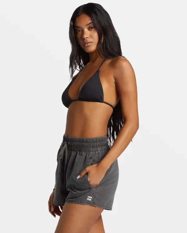 Sol Searcher New Elastic Waist Swim Shorts - Black Pebble