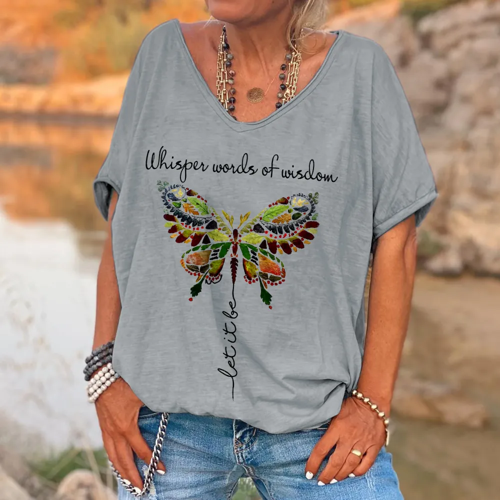 Custompupshirt Whisper Words Of Wisdom Butterfly Printed Graphic Tees