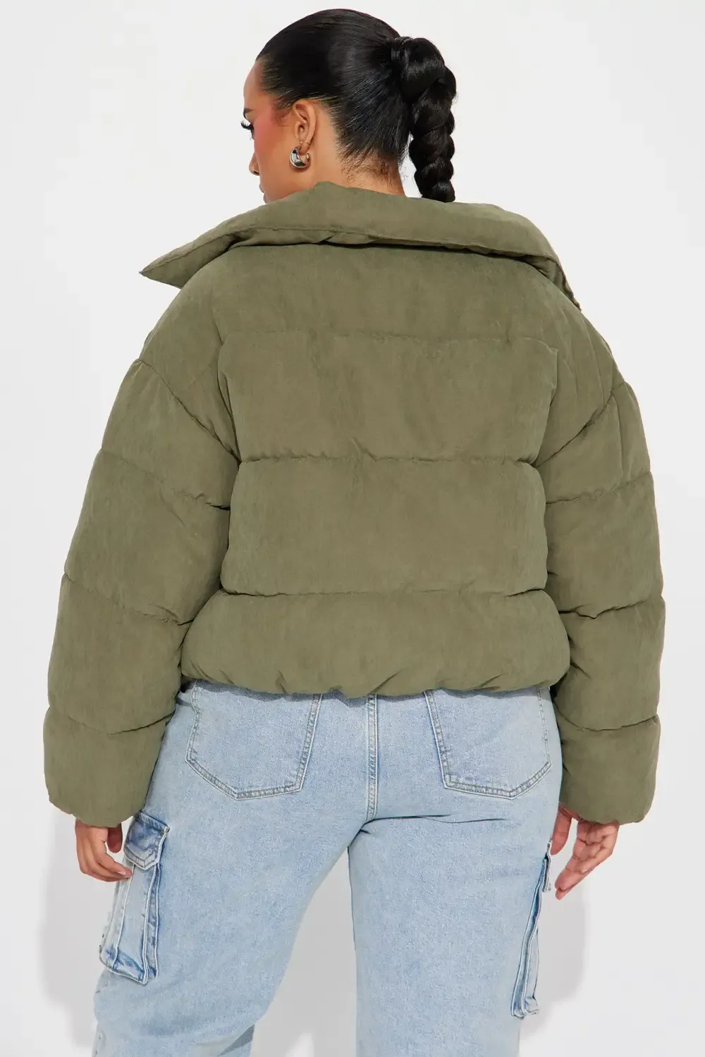 Too Hot To Handle Puffer Jacket - Olive
