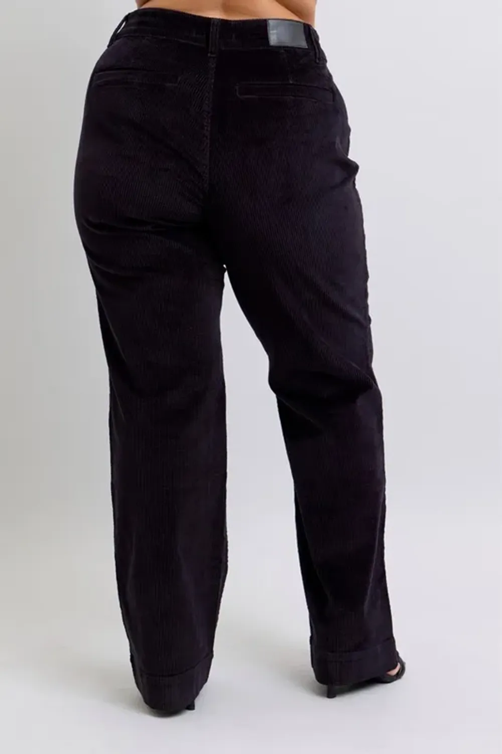 Black Simple Wide-Leg Breathable Trousers