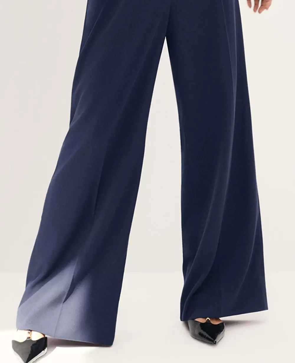 The Pleated Wide-Leg Pant In Textured Drape