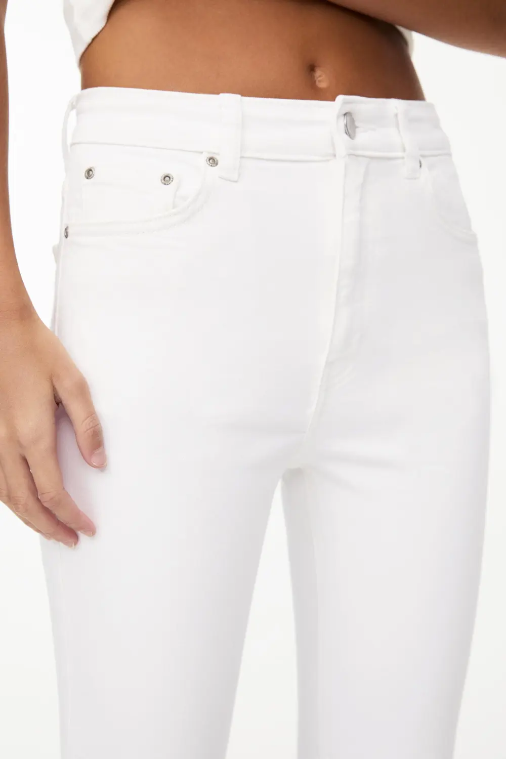 Jeans flare tiro alto