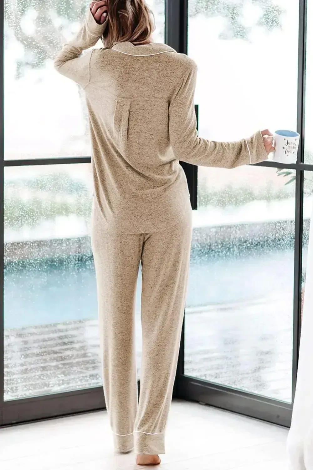 Women's Pajama Sets Long Sleeve Button Down Sleepwear Nightwear Soft Pjs Lounge Sets