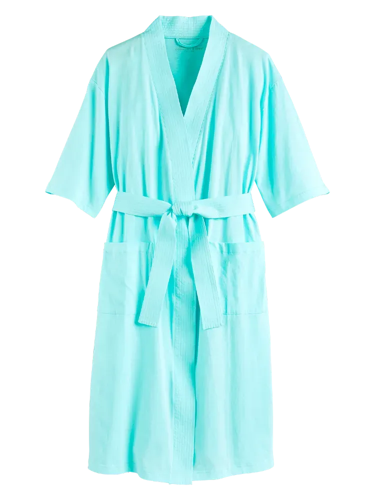 Women's Comfort Knit Solid Color Cotton Wrap Robe