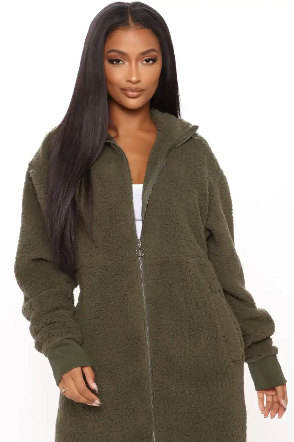 Cabin Stay Sherpa Jacket - Olive