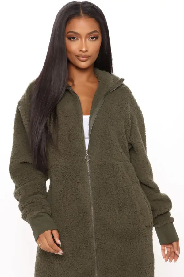 Cabin Stay Sherpa Jacket - Olive
