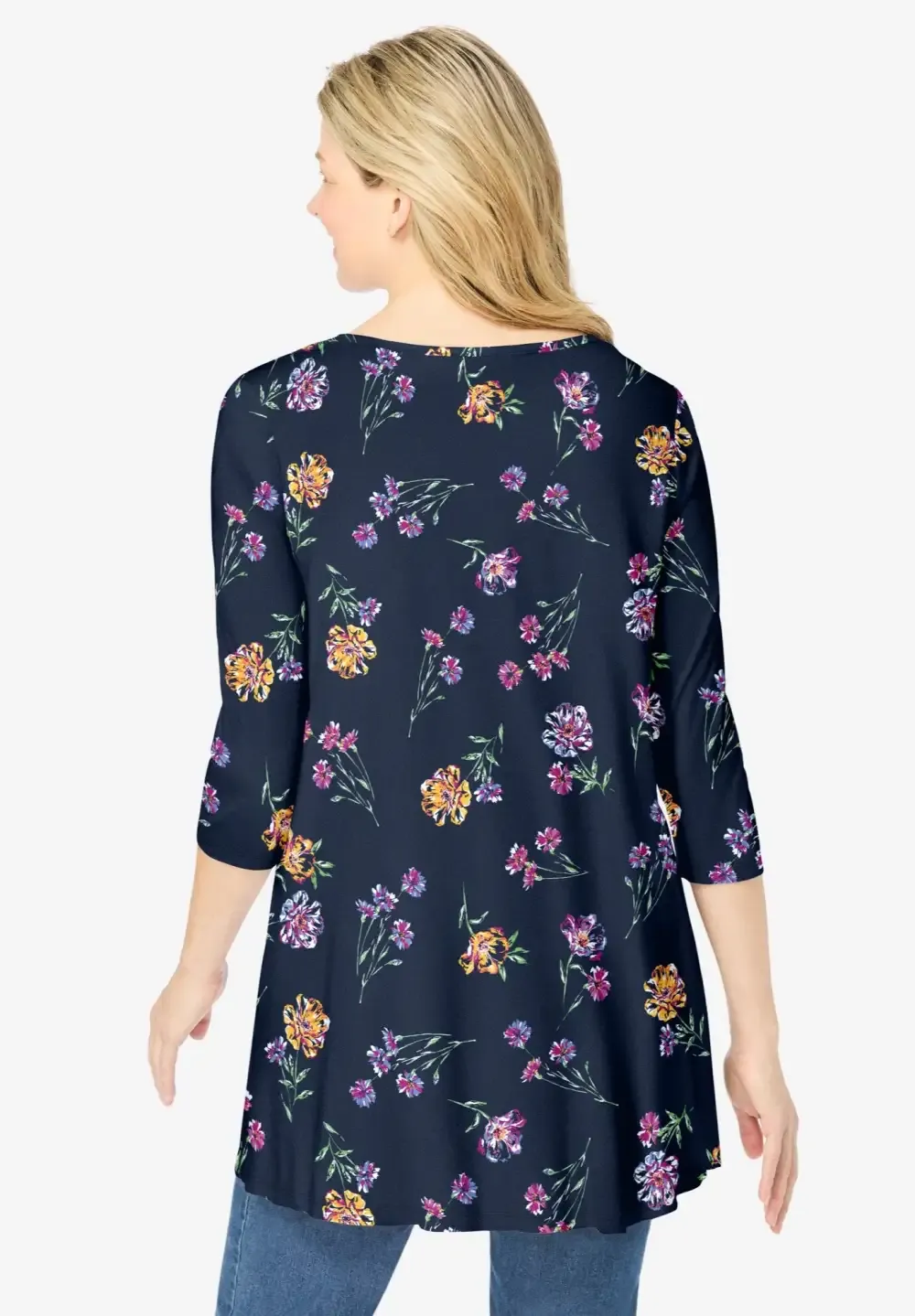 V-Neck Pintucked Tunic